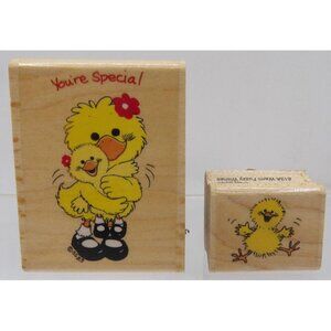 2 Duck Stamps Rubber Stampede Suzy's Zoo Mama Duck w Baby & Happy Baby Duck